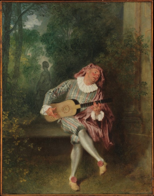 Watteau Paintings: Jean-Antoine Watteau, Mezzetin, 1718–1720, Metropolitan Museum of Art, New York City, NY, USA.
