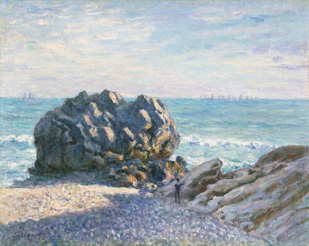Alfred Sisley: Alfred Sisley, Storr Rock, Lady’s Cove, Le Soir, 1897, Amgueddfa Cymru—Museum of Wales, Cardiff, UK.
